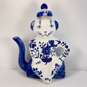 Formalities By Baum Brothers Porcelain Cat Teapot